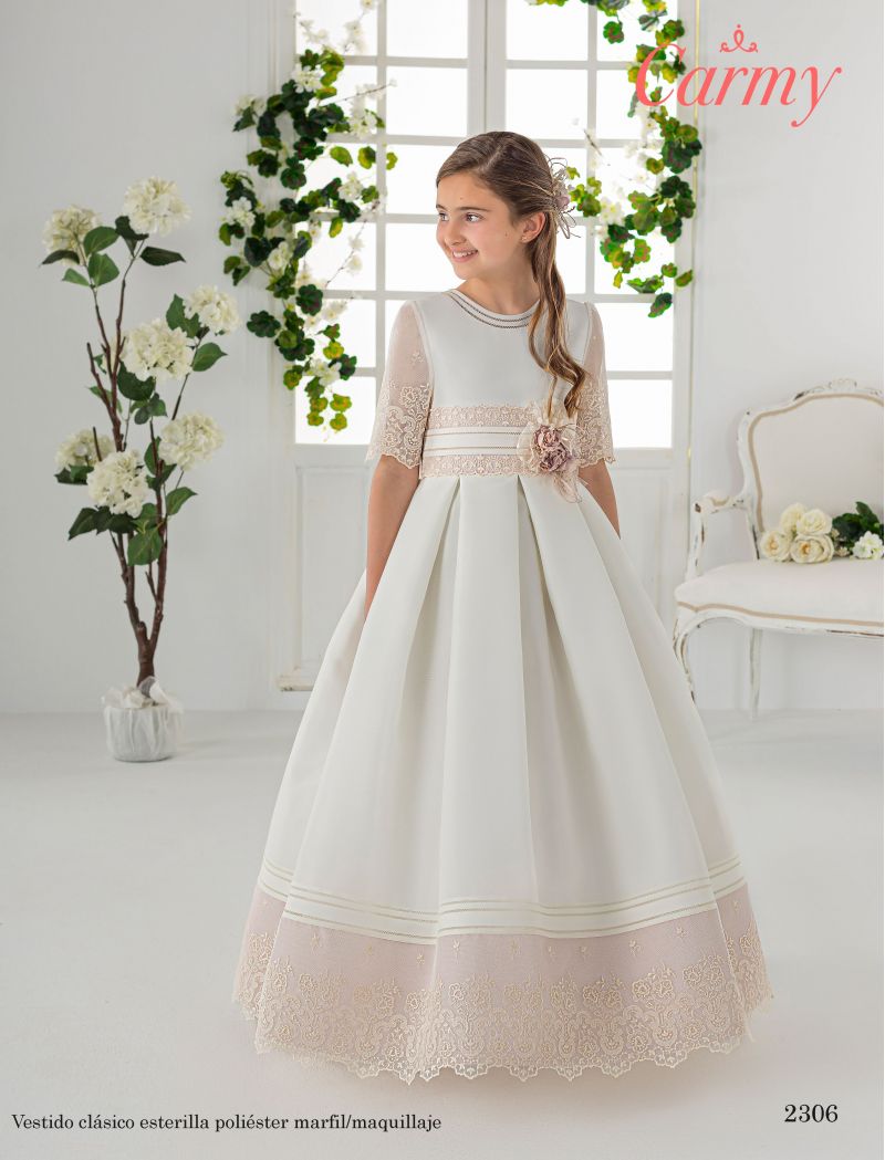 Carmy - Style 2306 - Elegant Ivory Spanish Communion Dress