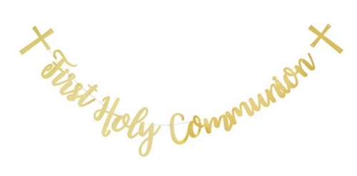 NEW STYLE - Blue First Holy Communion Paper Banner. - 2.5m