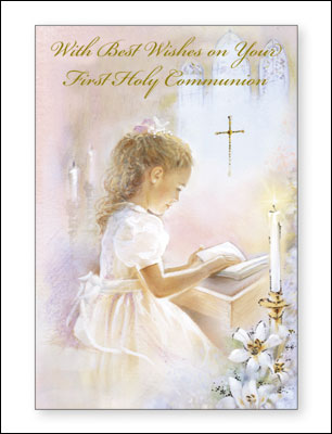 First Communion Card for Girl