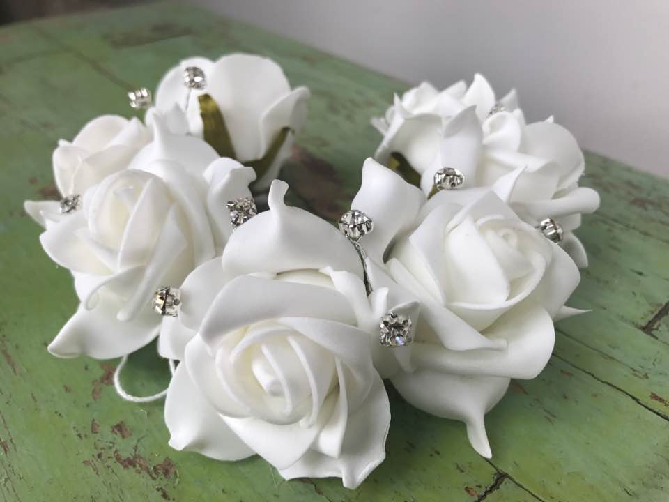 First Holy Communion Bun Ring- Roses.